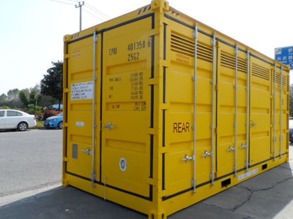 Dangerous goods shipping container side