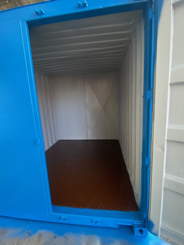 10ft blue shipping container interior