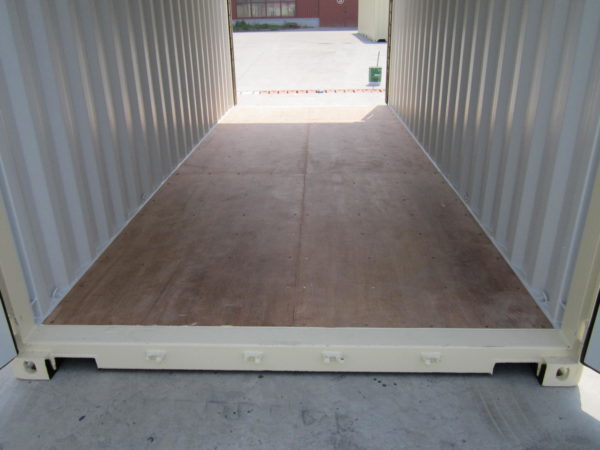 20ft double door shipping container interior beige