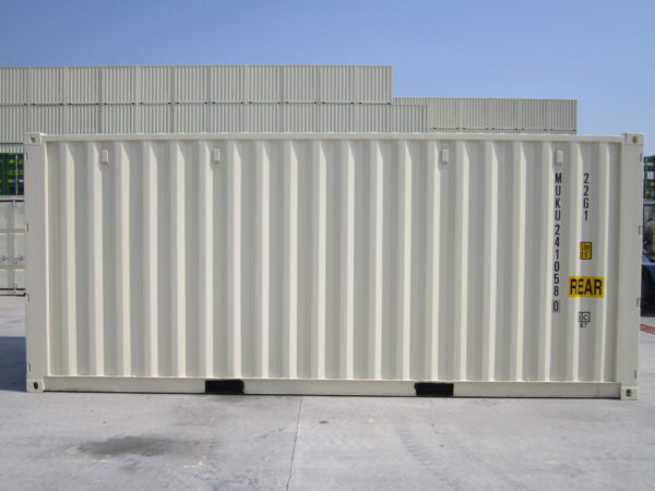 20ft Double Door Shipping Containers beige side view