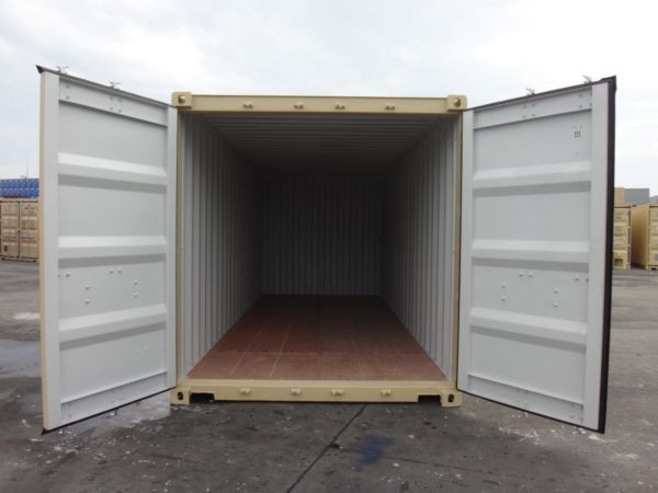 20ft shipping container new beige doors open