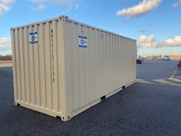 20ft new shipping container beige front