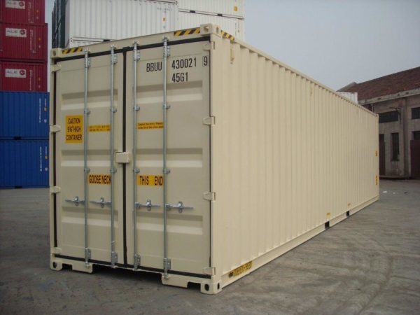 40ft High Cube Double Door Shipping Container Beige