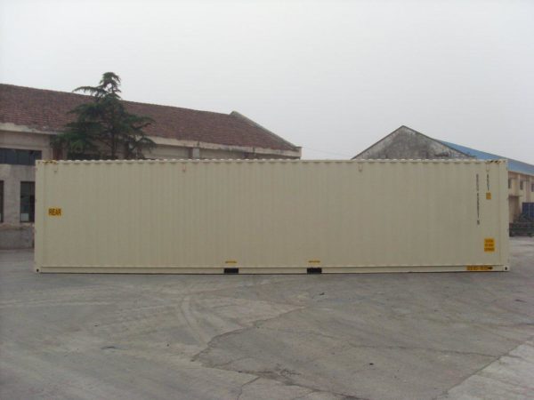 40ft High Cube Double Door Shipping Container Beige Side