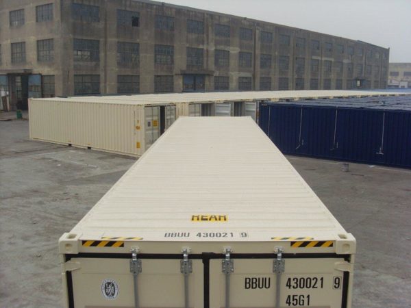40ft High Cube Double Door Shipping Container Beige Roof