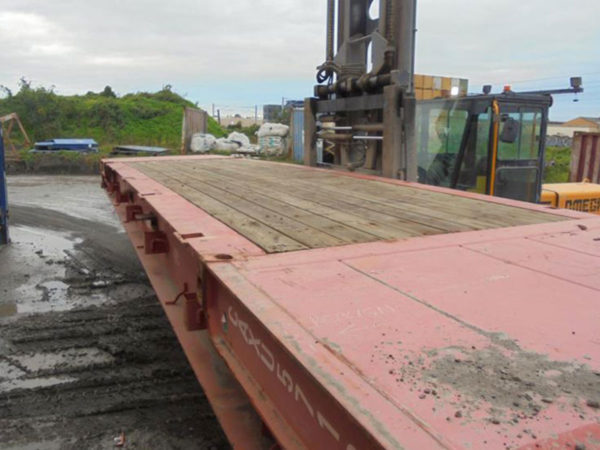 Flat rack shipping container red