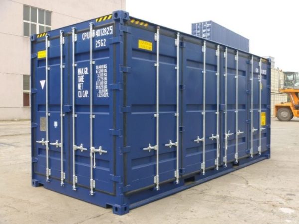 20ft open side high cube shipping container doors closed