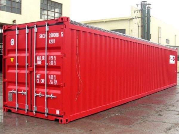 40ft open top shipping container red