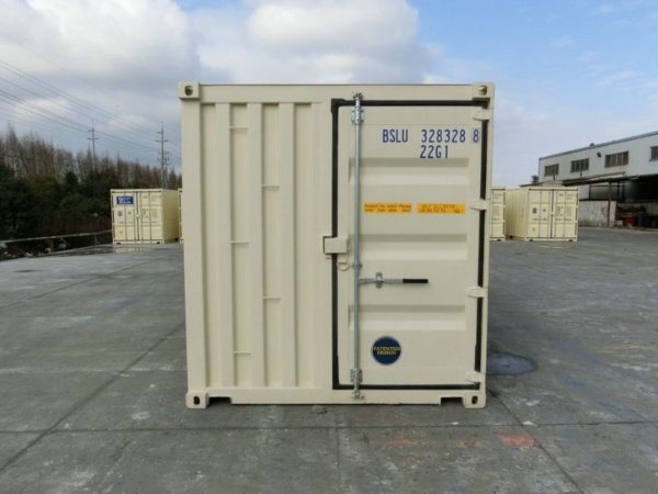 20ft three door shipping container beige doors open