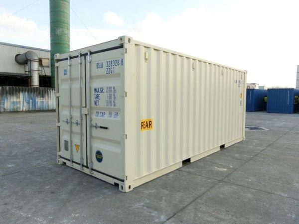 20ft three door shipping container beige