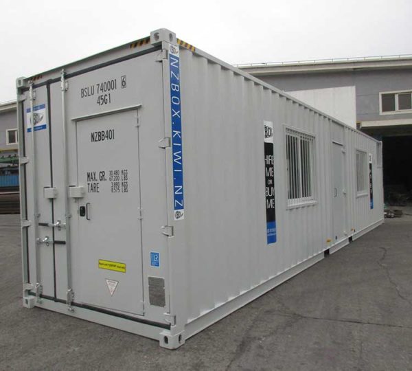40ft high cube office container side and front