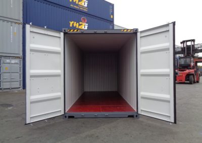 20ft Shipping Container Grey Doors Open