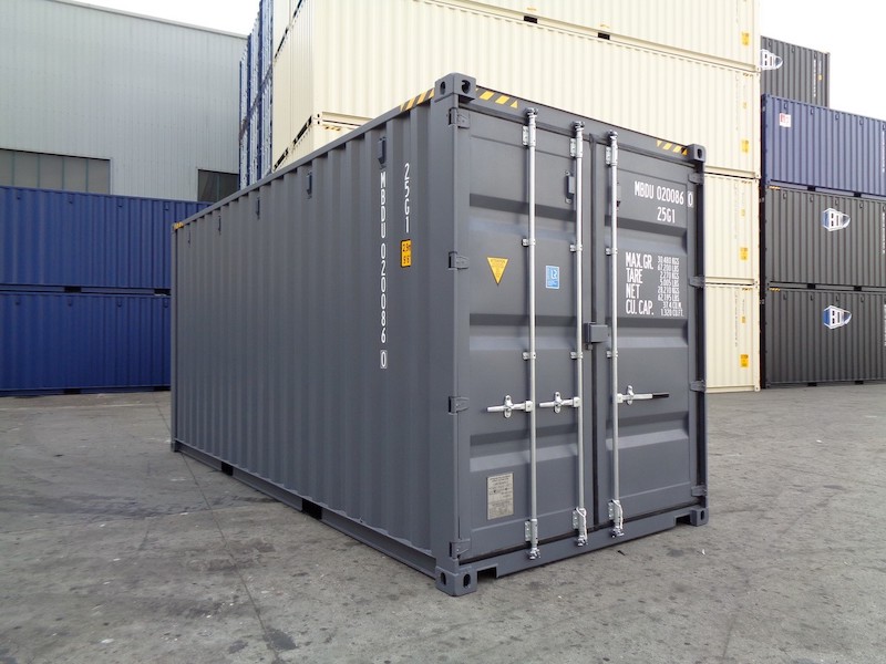 20ft high cube shipping container Grey 7015 Doors LS