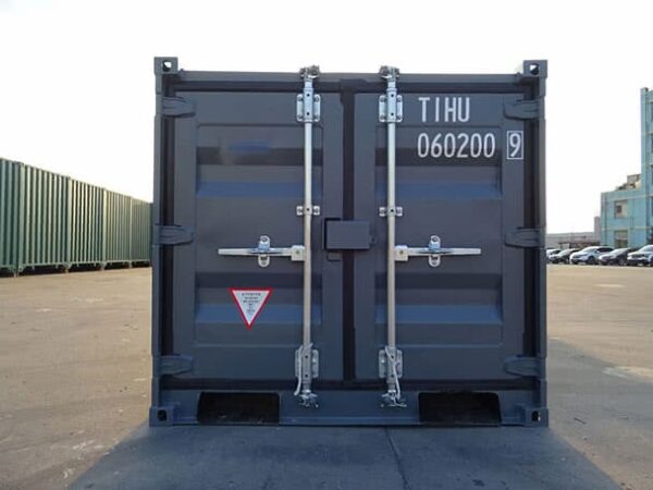 6ft shipping container grey - doors closed