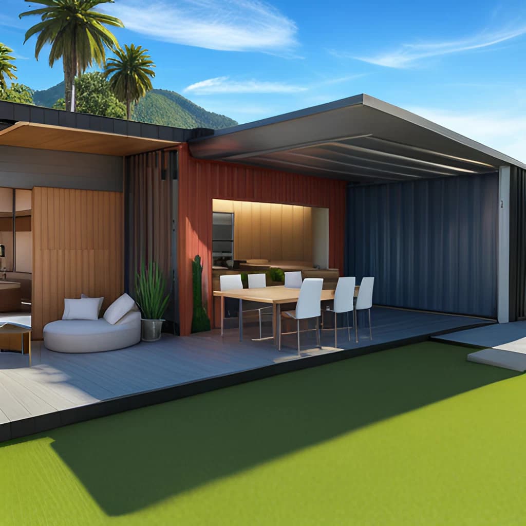 AI Impression of a Shipping Container Pool House